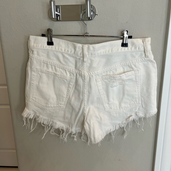 Free people good vibrations white denim cutoff shorts - Picture 3 of 4